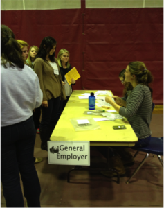 APP AmeriCorps*VISTA, Kevi Martin acting as a service provider during the poverty simulation.