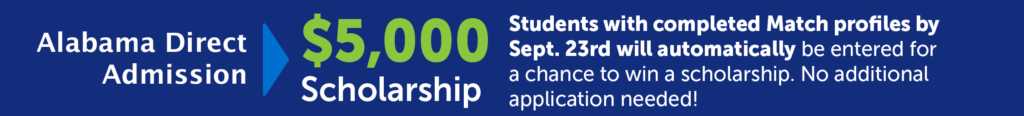 One student will receive a $5,000 scholarship if they complete their Match profile by Sept 23rd